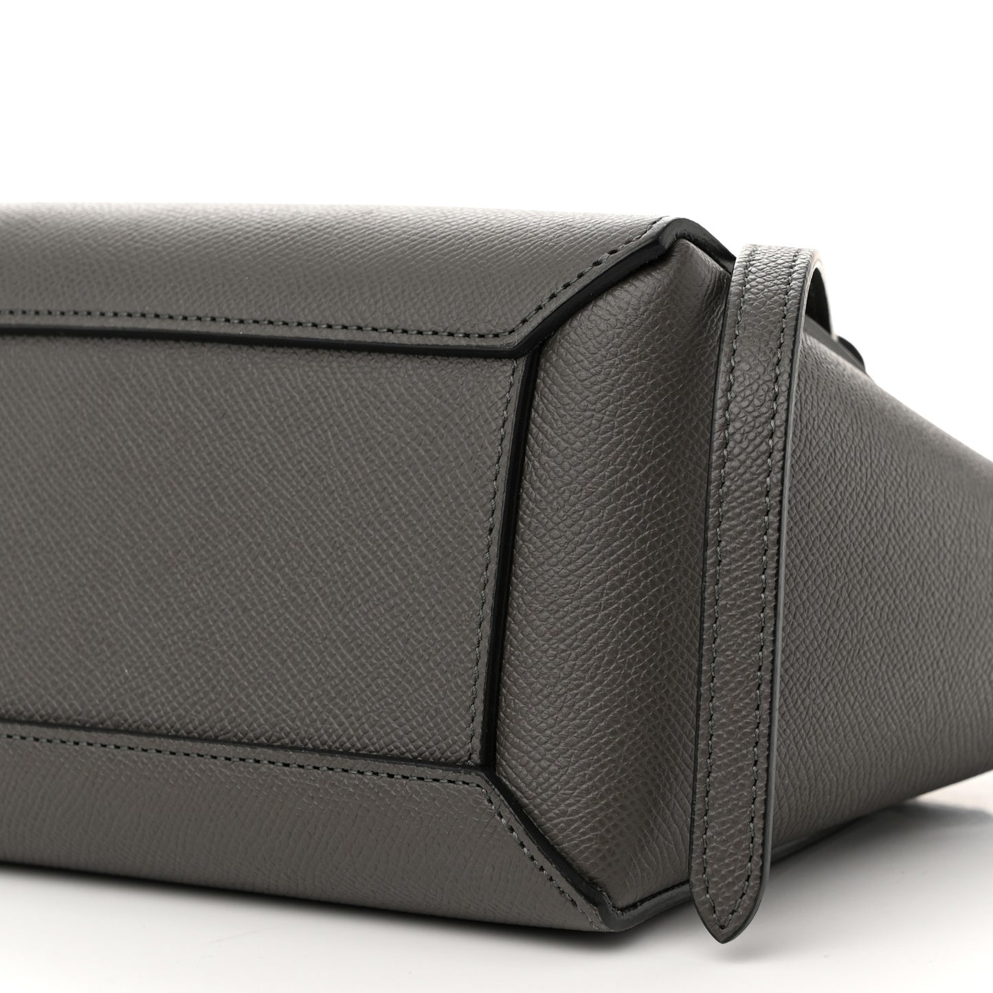 Grained Calfskin Nano Belt Bag Grey