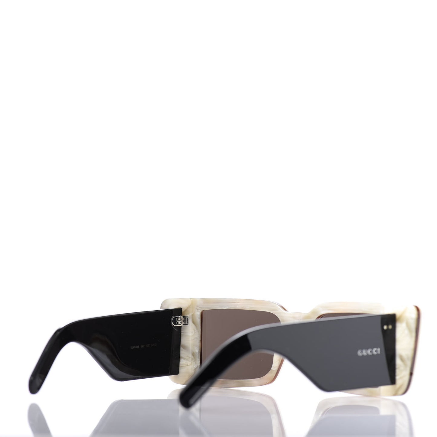 Acetate Rectangular Flap GG0543S Sunglasses White Black