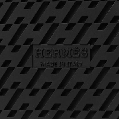 Hermes Techno Fringed H Canvas Caflskin Womens Chypre Sandals 38 Prunoir Black 7 of 9