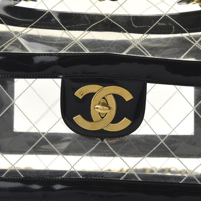 Chanel PVC Quilted Maxi Flap Black 10 of 10