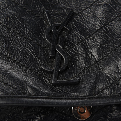 Saint Laurent Crinkled Calfskin Matelasse Monogram Medium Niki Chain Satchel Black 10 of 10