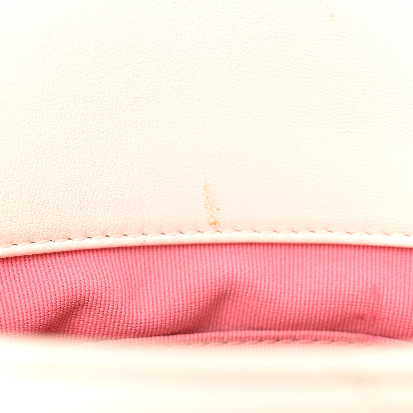 Lambskin Quilted Logo Mini Flap With Handle White