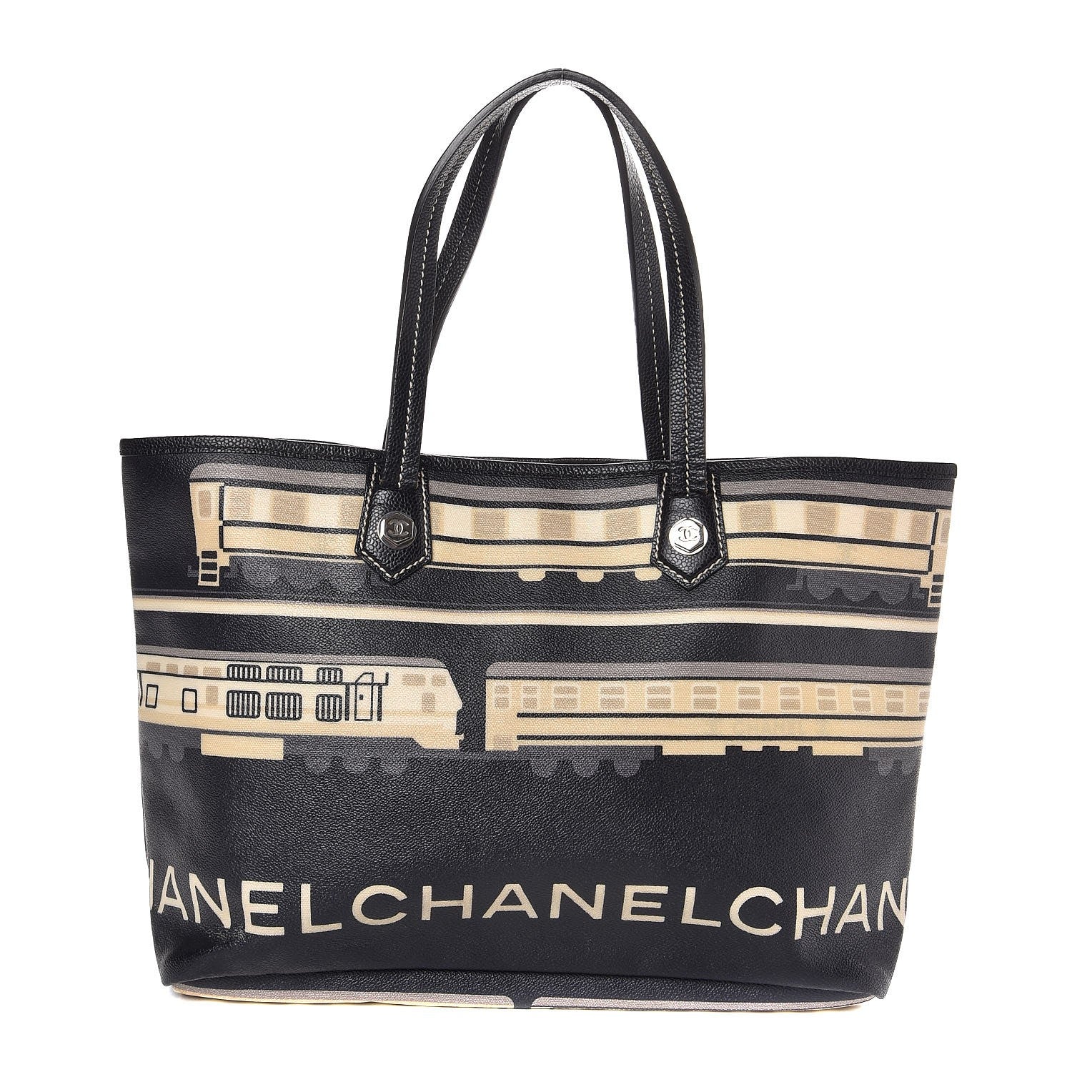 Chanel Coated Canvas Le Train Bag Black 1 of 11