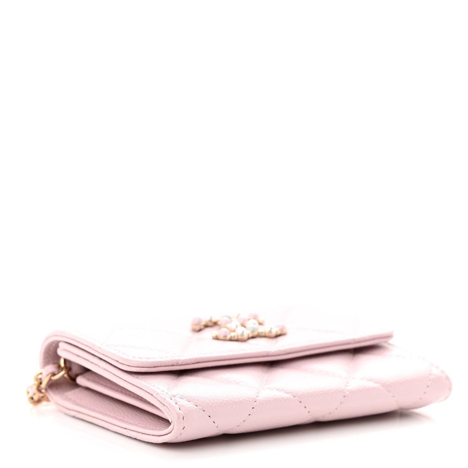 Chanel Caviar Quilted Coco Candy Card Holder On Chain Light Pink 4 of 12