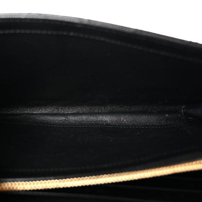 Saint Laurent Grain De Poudre Mixed Matelasse Triquilt Monogram Chain Wallet Black 5 of 10