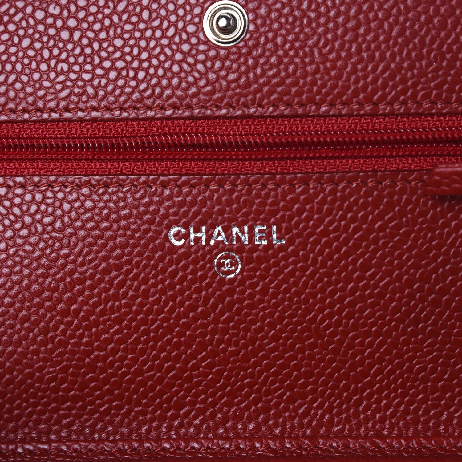Chanel Caviar Quilted Wallet on Chain WOC Red 8 of 10
