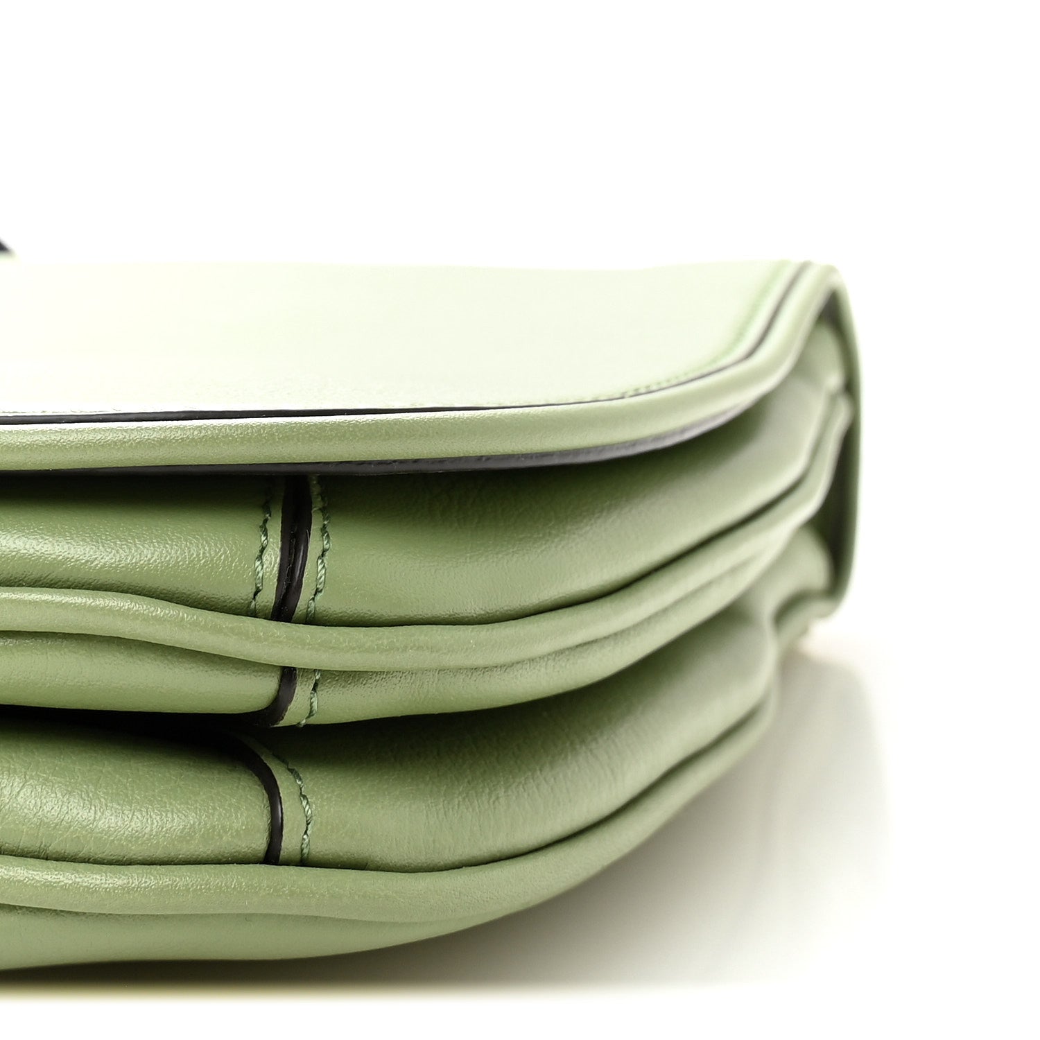 Gucci Roxy Calfskin Web Medium Blondie Top Handle Shoulder Flap Bag Salamander Green 10 of 10