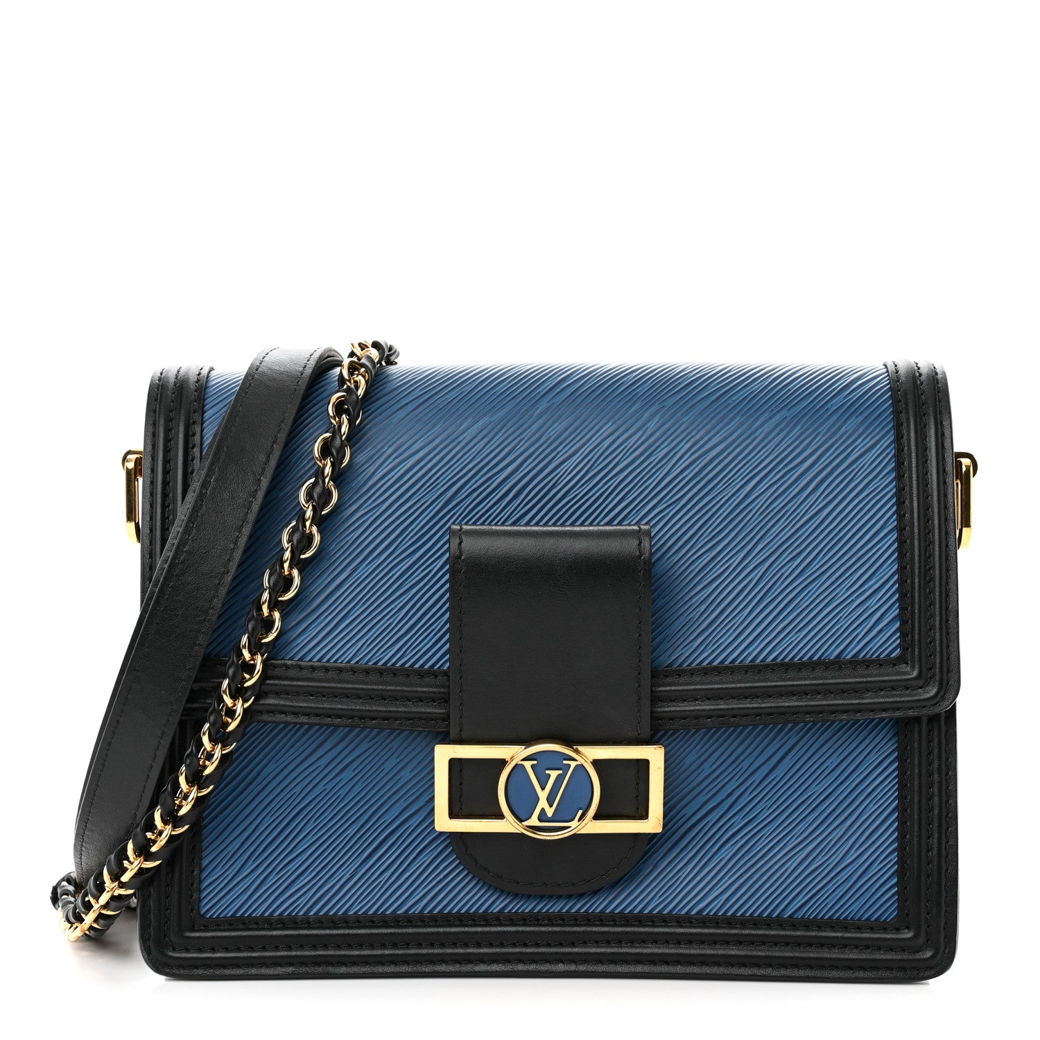 Louis Vuitton Epi Dauphine MM Blue Black 1 of 10