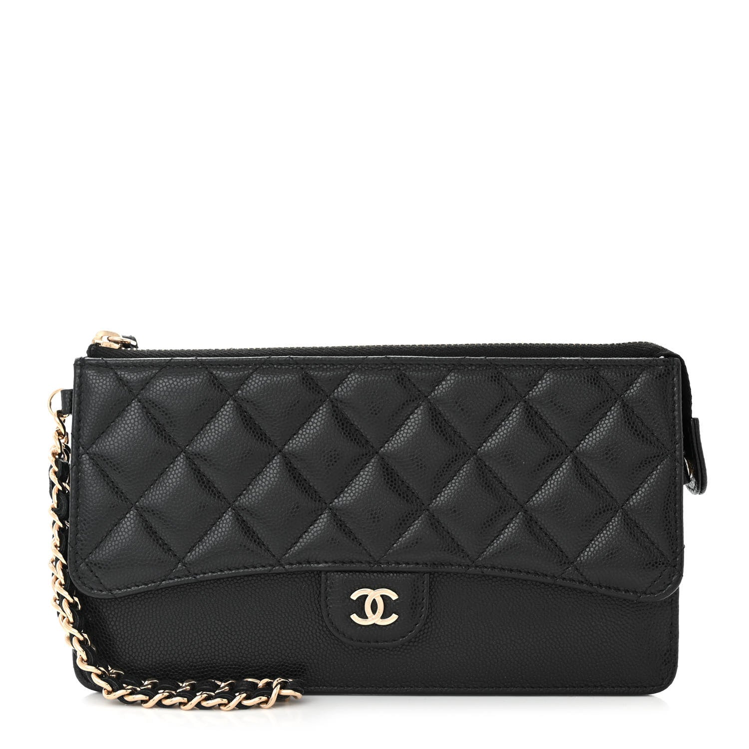 Chanel Caviar Quilted Classic Pouch With Handle Black 1 of 11
