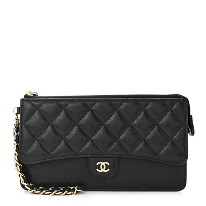 Chanel Caviar Quilted Classic Pouch With Handle Black 1 of 11