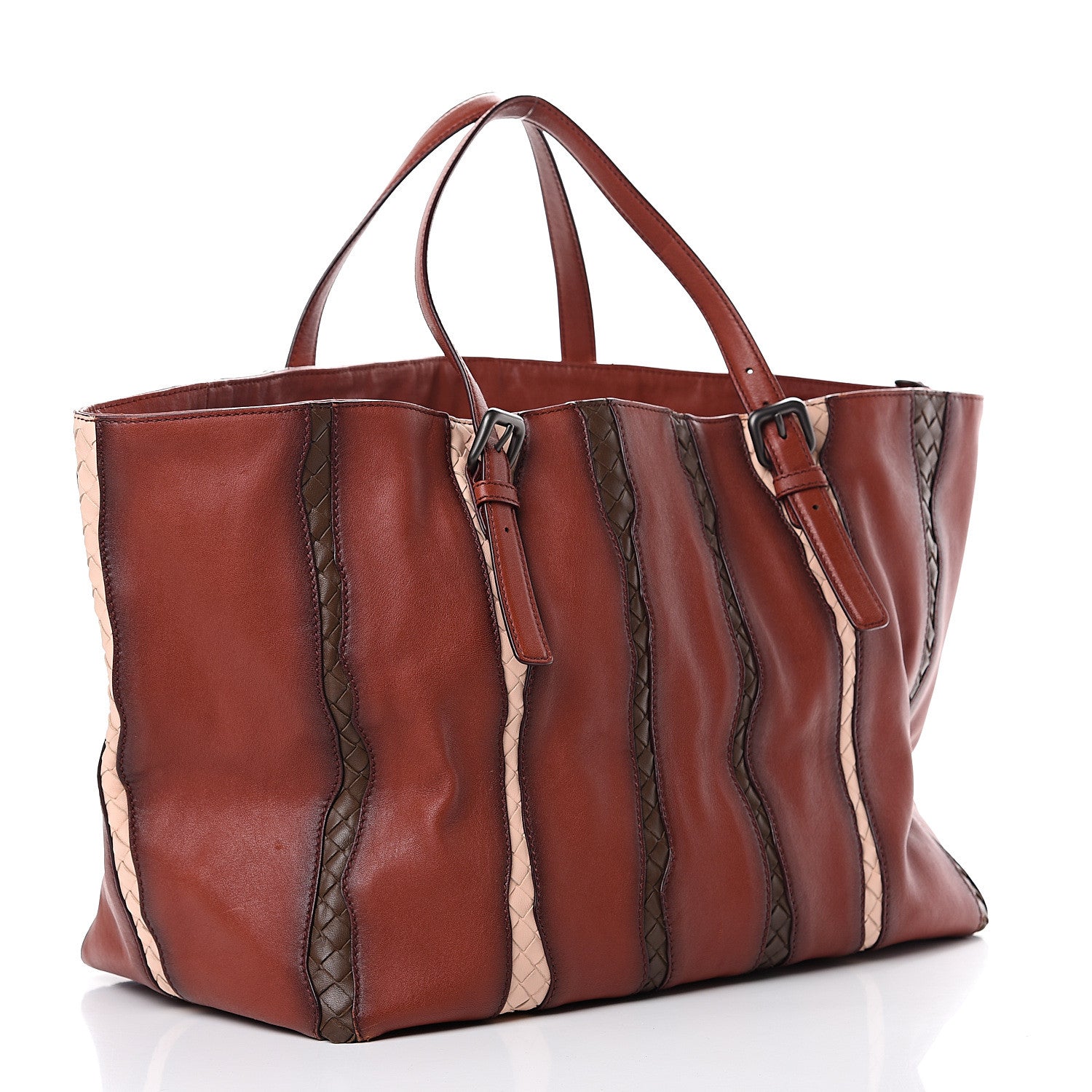 Bottega Veneta Calfskin Nappa Intrecciato Tote Brique Flamingo Truffle 3 of 23