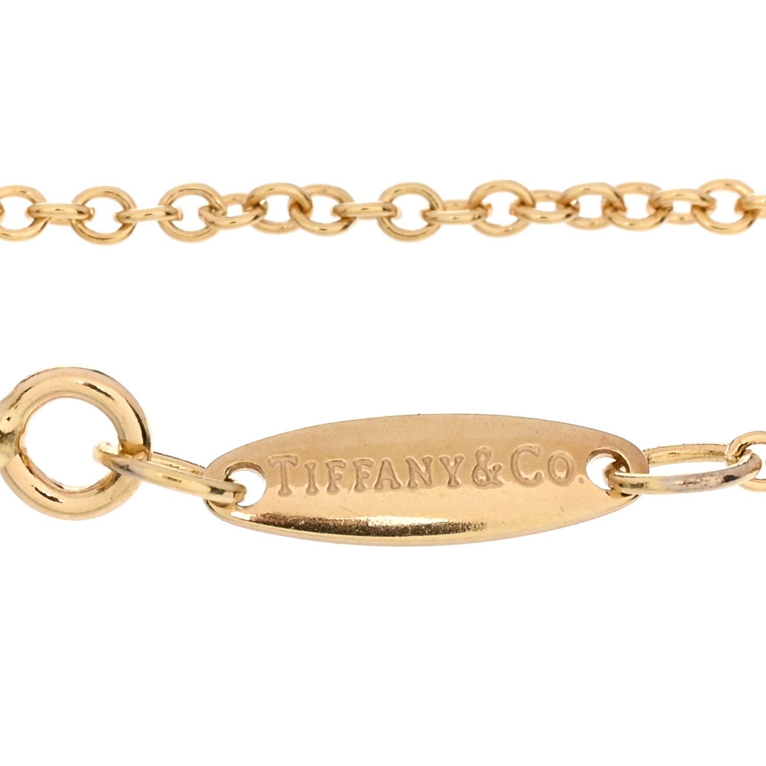 Tiffany 18K Yellow Gold Diamond .17ct Heart Station Bracelet 3 of 3