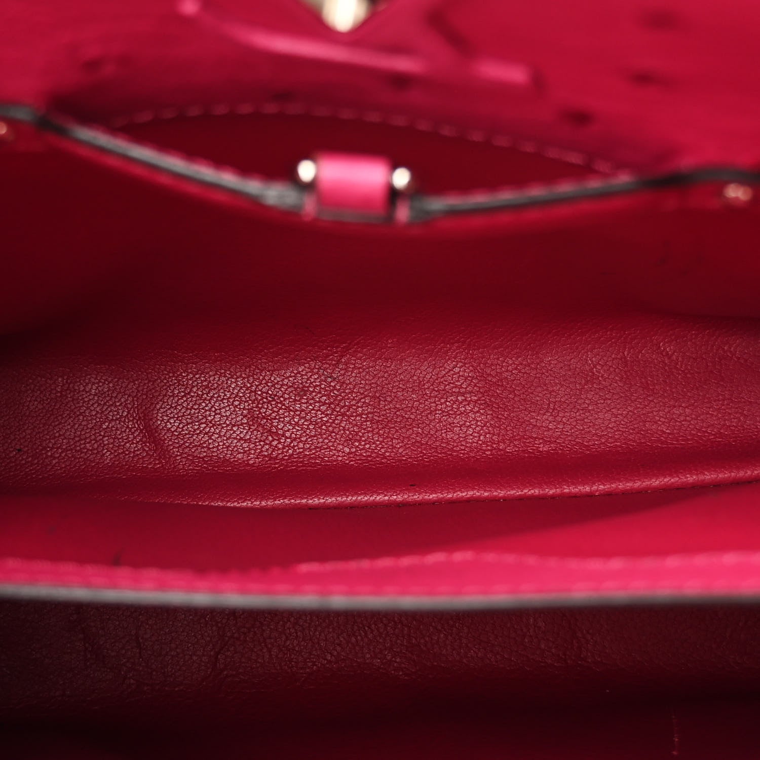 Louis Vuitton Ostrich Capucines BB Berry 6 of 14