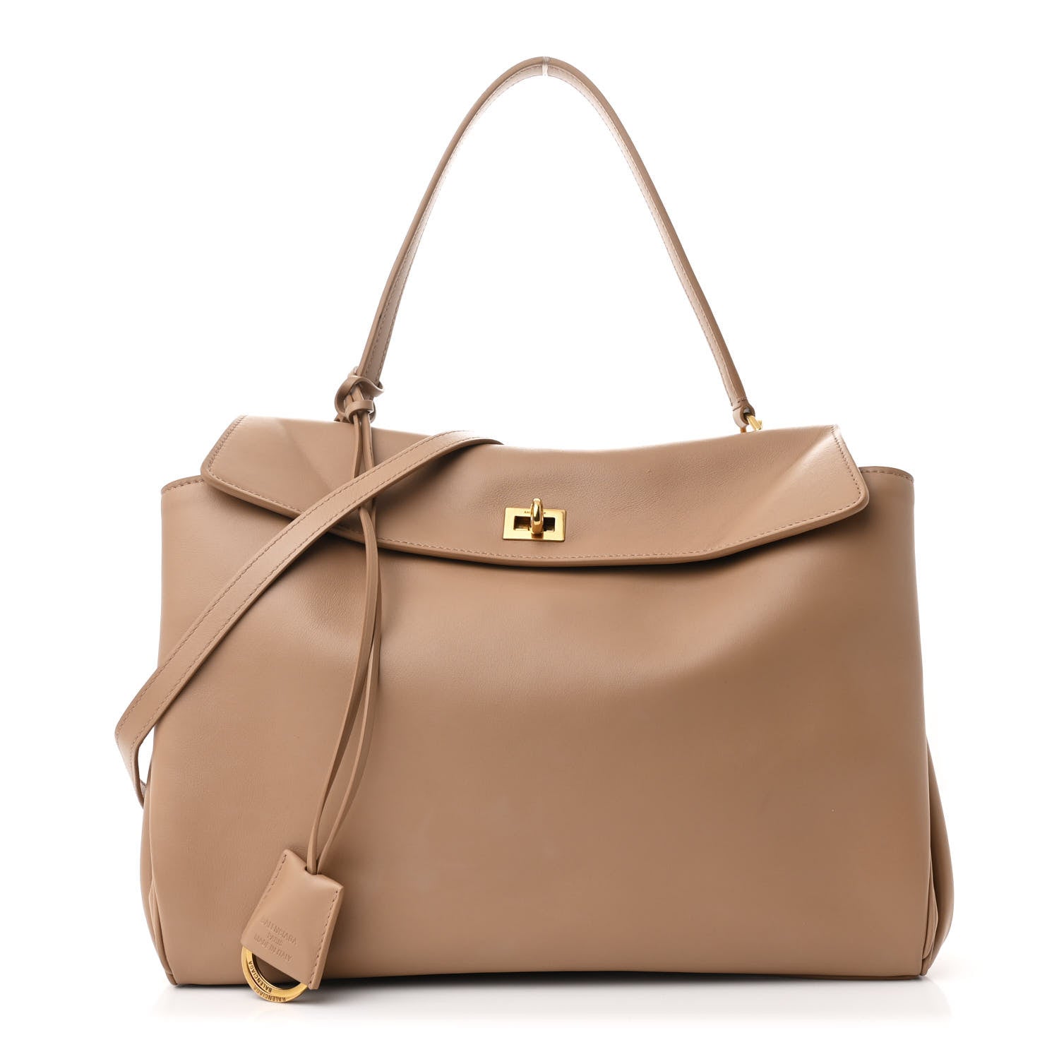 Balenciaga Natural Smooth Calfskin Medium Rodeo Top Handle Handbag Latte 1 of 12