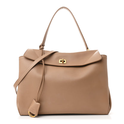 Balenciaga Natural Smooth Calfskin Medium Rodeo Top Handle Handbag Latte 1 of 12