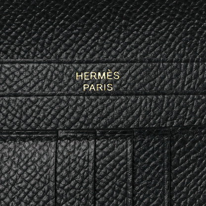 Hermes Epsom Bearn Compact Wallet Black 6 of 9