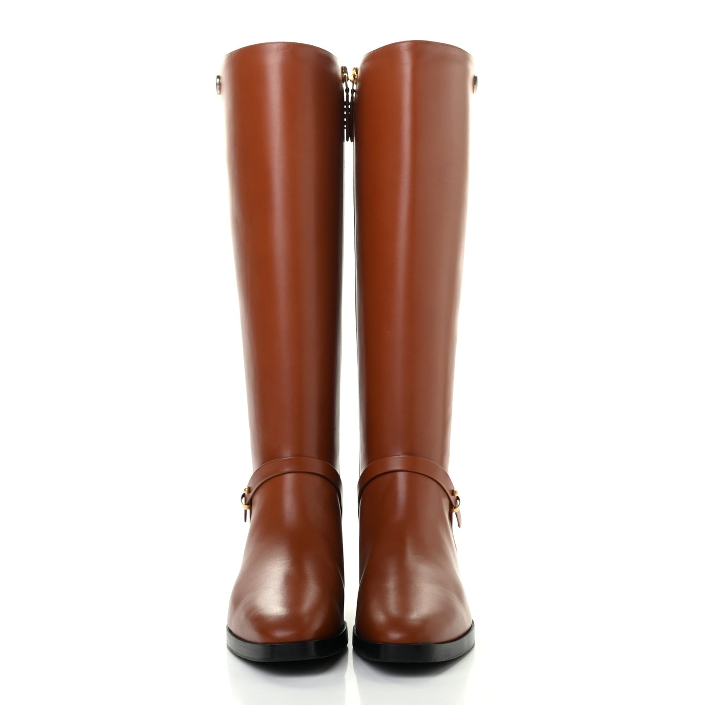Calfskin Rosie Tall Riding Boots 37.5 Brown Papaya