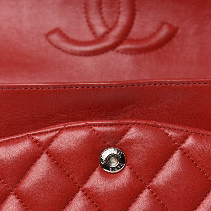 Chanel Lambskin Quilted Medium Double Flap Red 18 of 19
