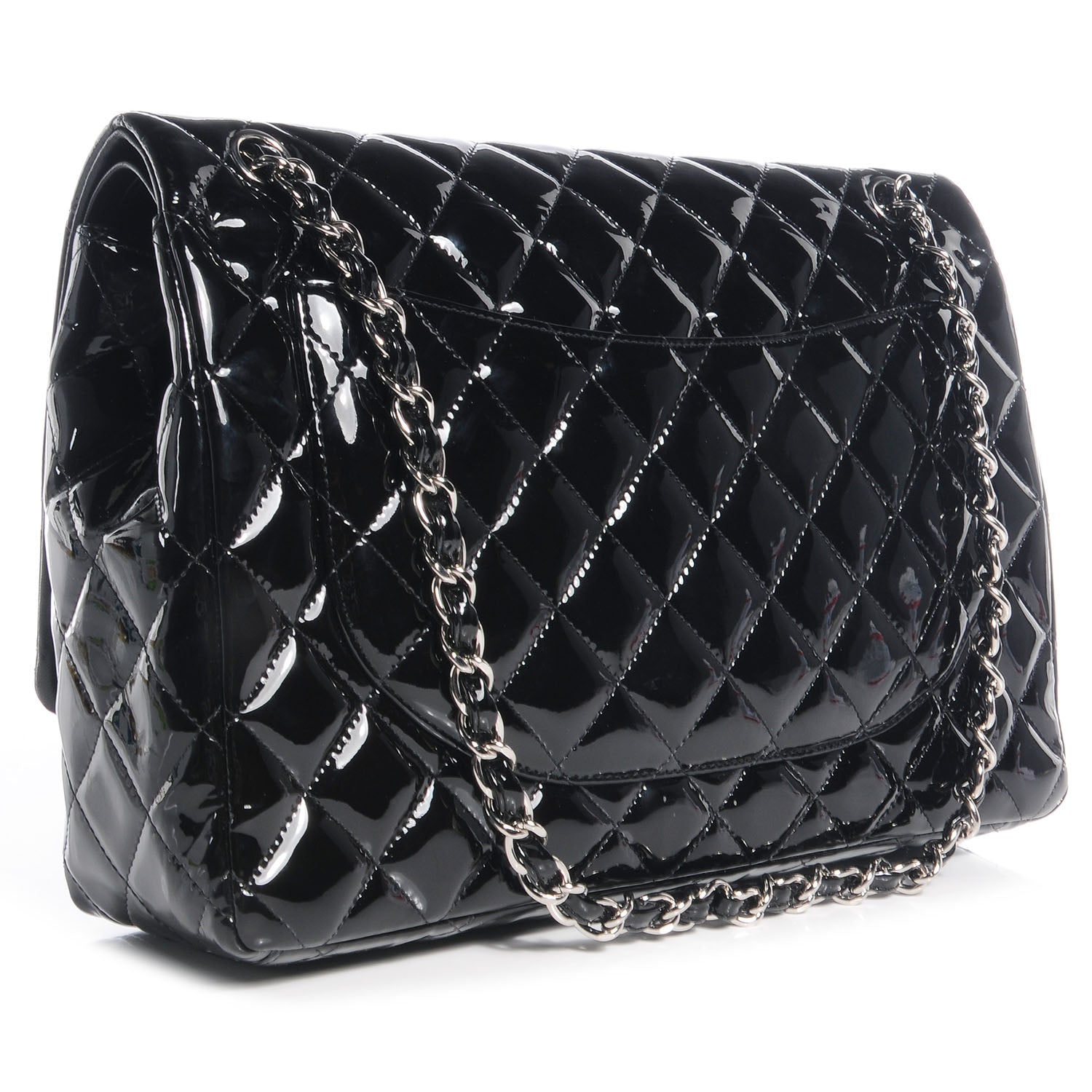 Chanel Patent Quilted Maxi Double Flap Black 3 of 10