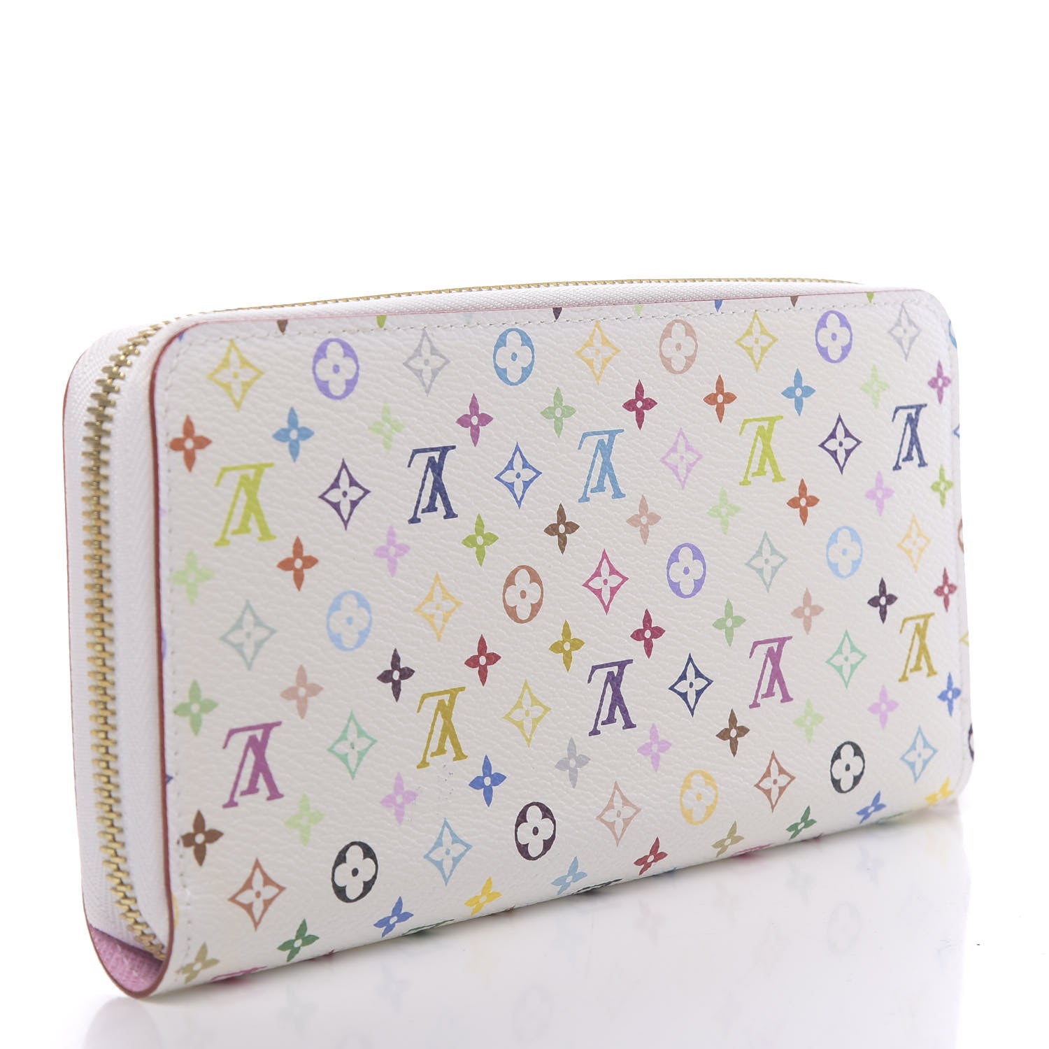 Louis Vuitton Monogram Multicolor Zippy Wallet White Litchi 3 of 6