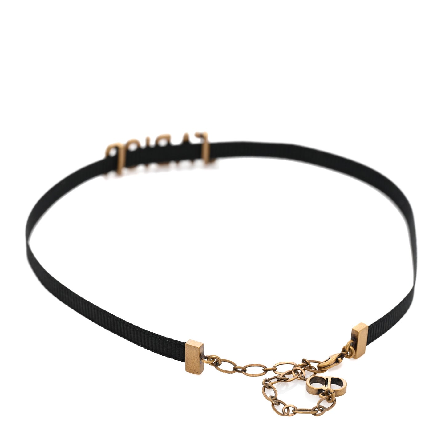 Grosgrain Ribbon J'Adior Logo Choker Necklace Black
