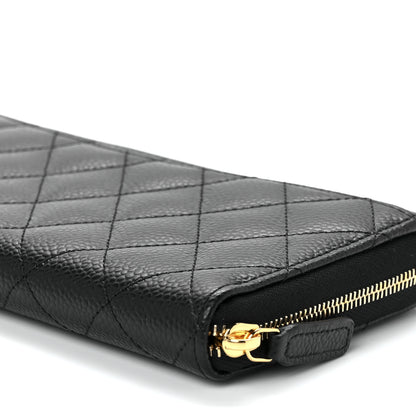 Chanel Caviar Quilted Large Gusset Zip Around Wallet Black 11 of 12
