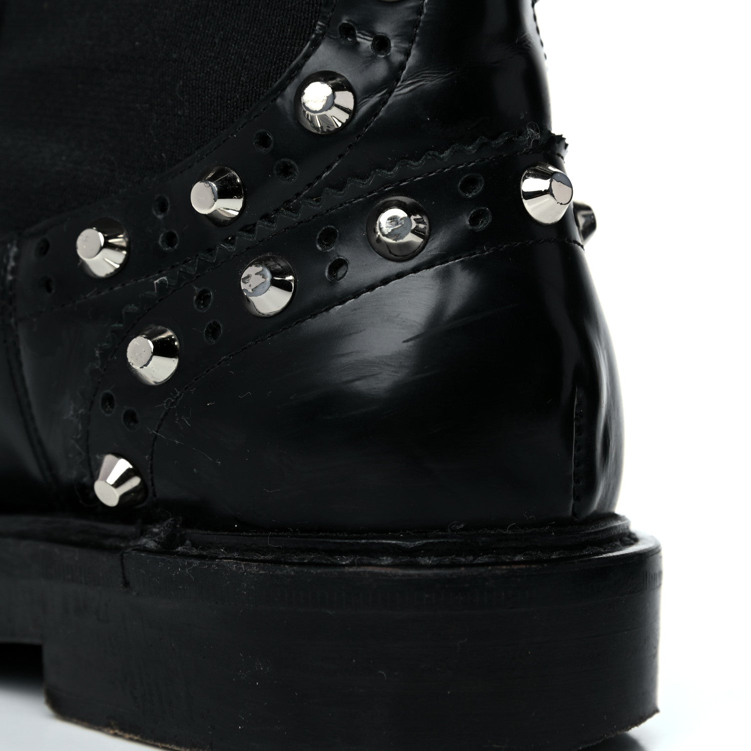 Balenciaga Calfskin Womens Studded Chelsea Boots 37 Black 22 of 30