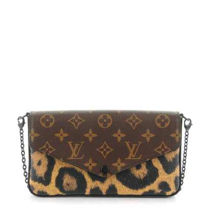 Louis Vuitton Monogram Animal Print Pochette Felicie Chain Wallet 1 of 8