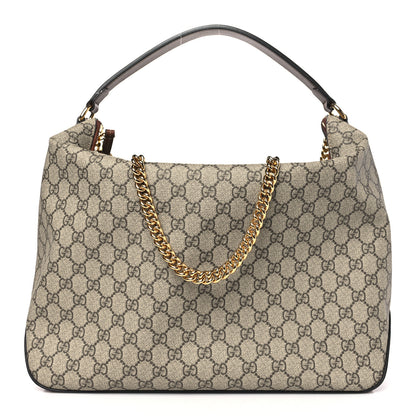 Gucci GG Supreme Monogram Large Linea A Hobo Light Brown 1 of 11