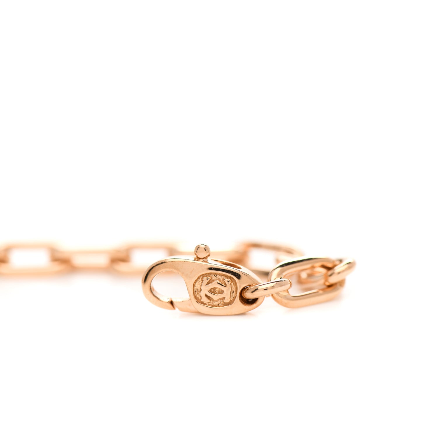 18K Pink Gold Shopping Bag Charm Spartacus Link Chain Bracelet