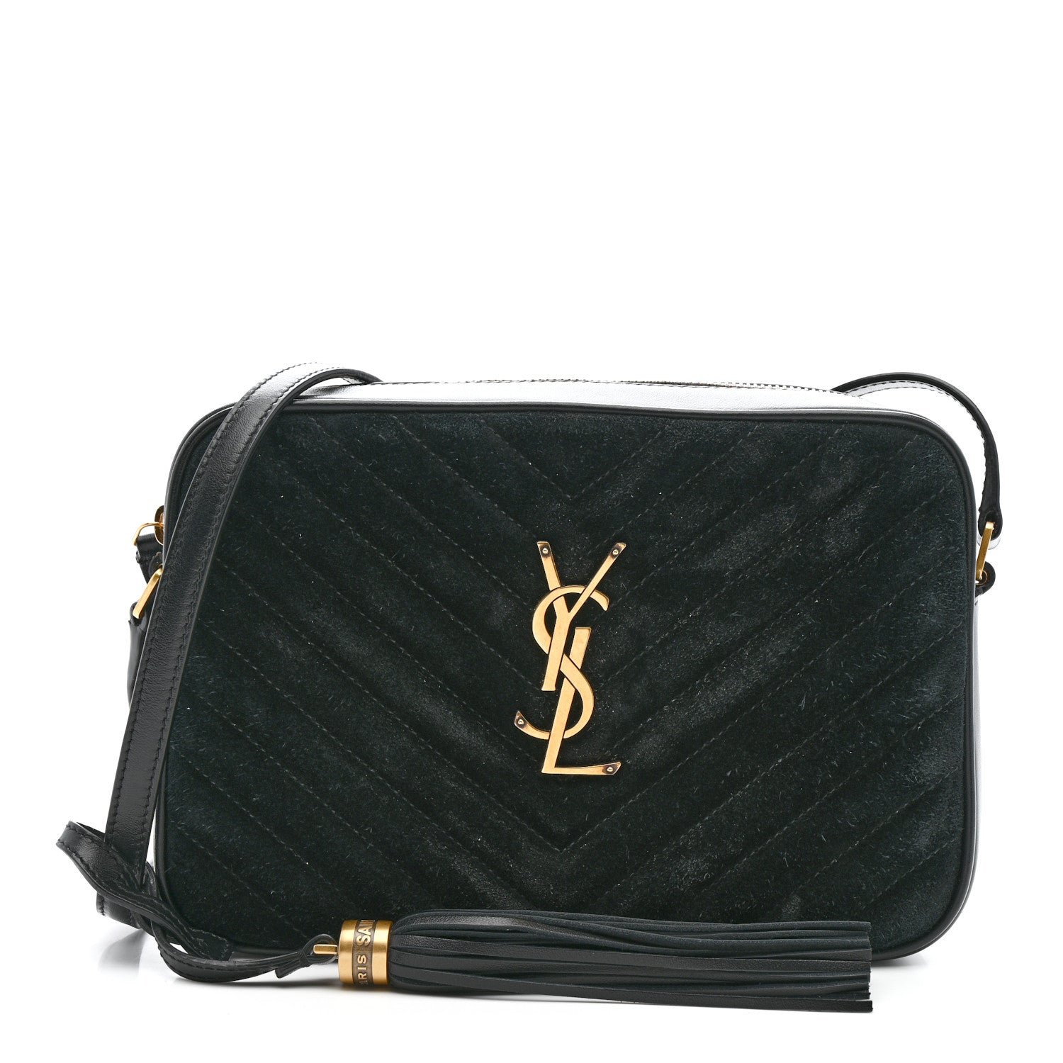Saint Laurent Suede Calfskin Monogram Lou Camera Bag Black 1 of 14