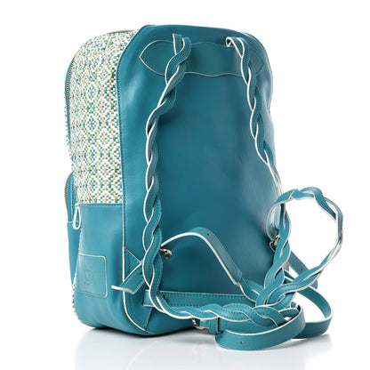 Christian Louboutin Calfskin Woven Valou Backpack Blue 4 of 12