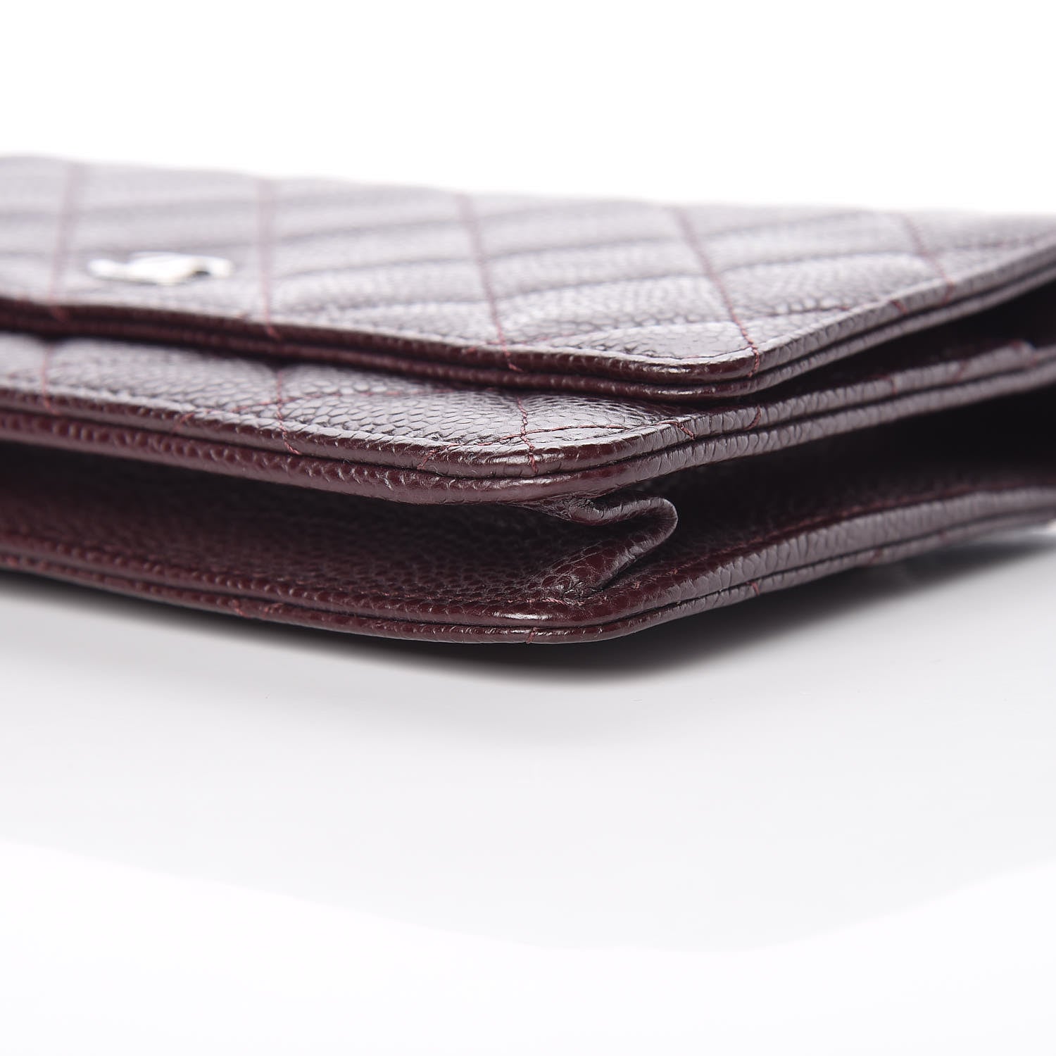 Chanel Caviar Quilted Wallet on Chain WOC Burgundy 6 of 12