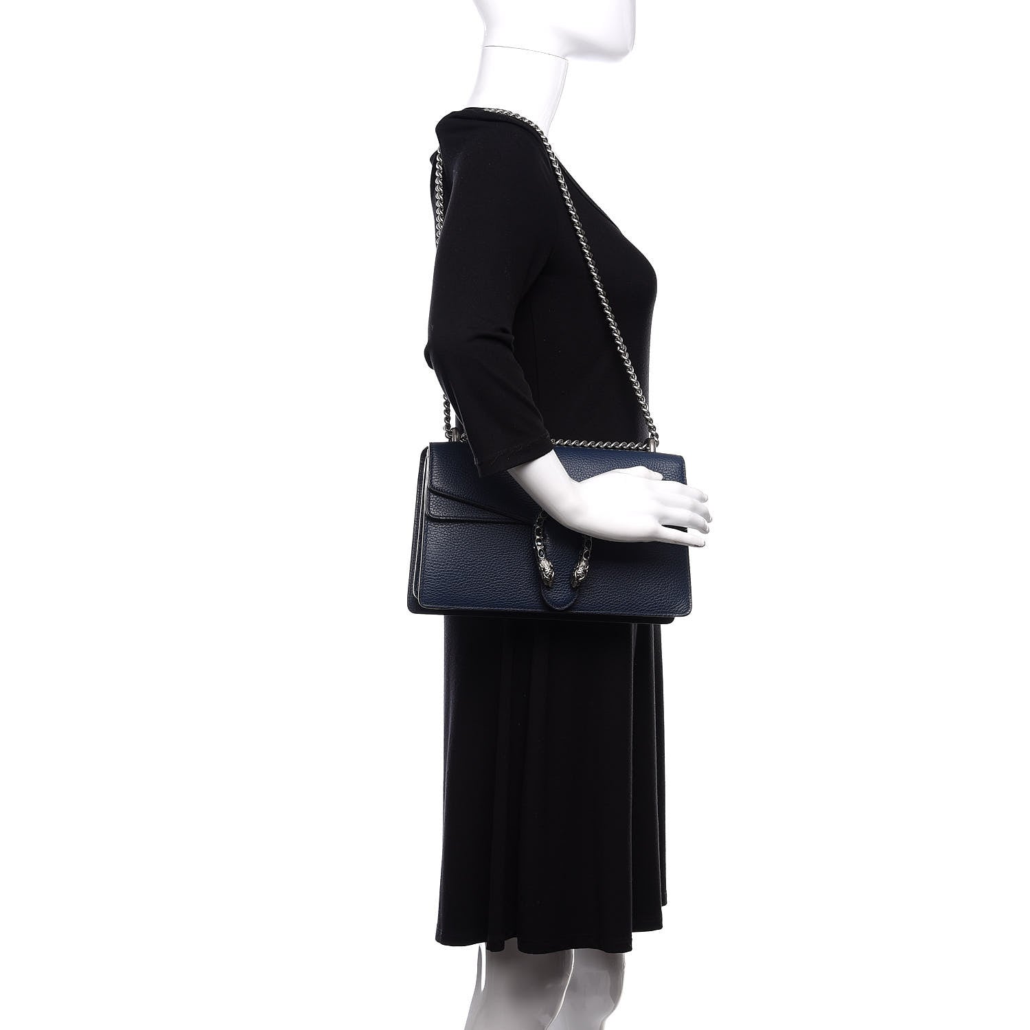 Gucci Dollar Calfskin Crystal Small Dionysus Shoulder Bag Blue Agata Montana Sapphire 2 of 10