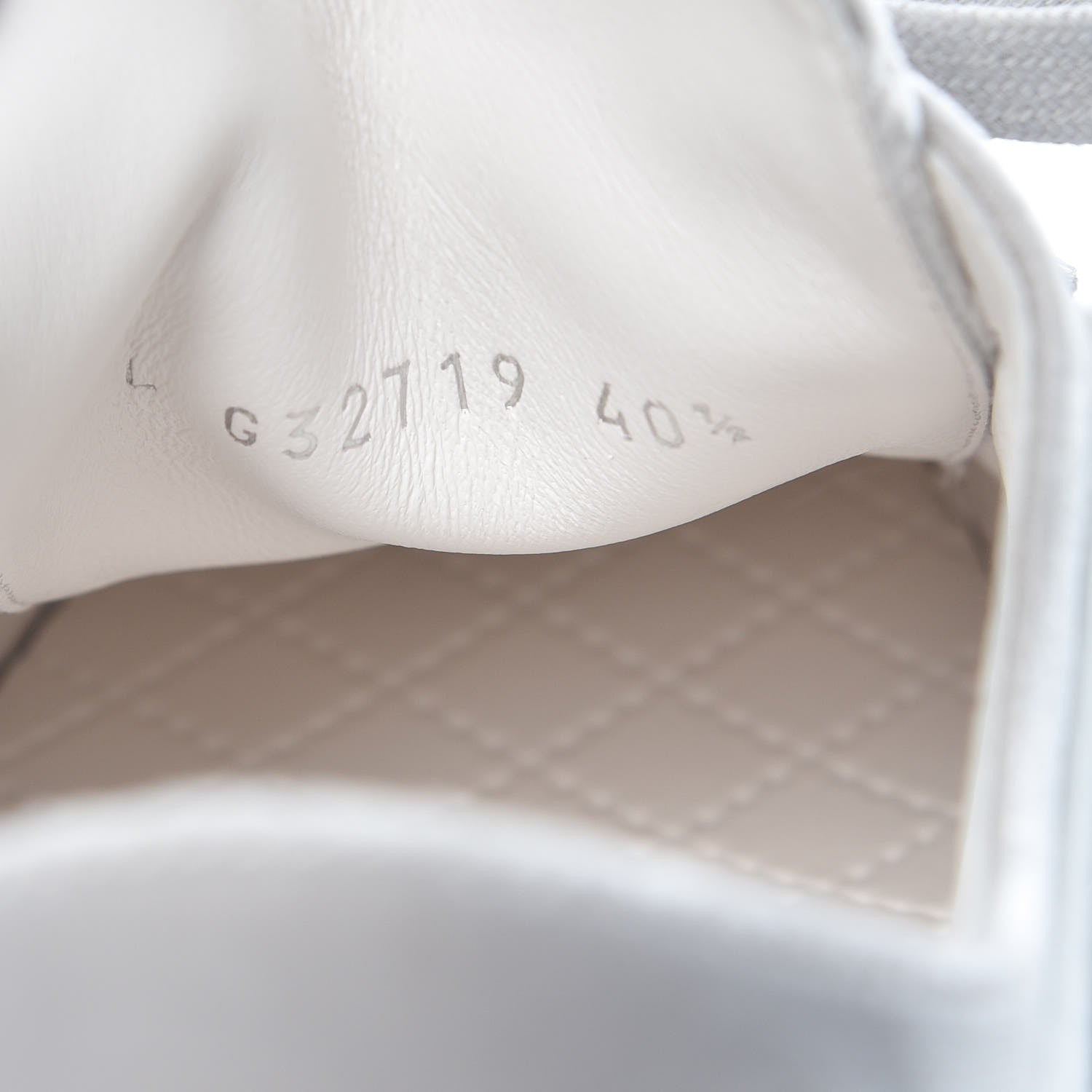Chanel Calfskin Velvet Womens CC Sneakers 40.5 White Silver 7 of 10