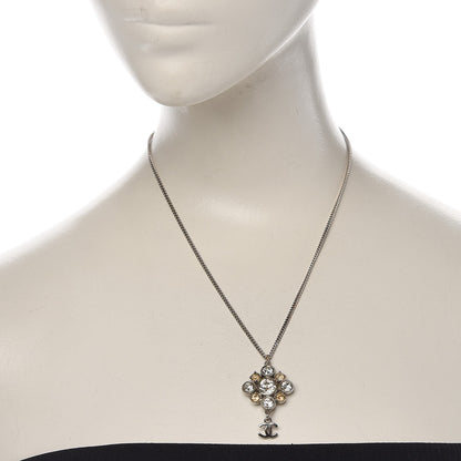 Chanel Crystal CC Necklace Silver 2 of 8