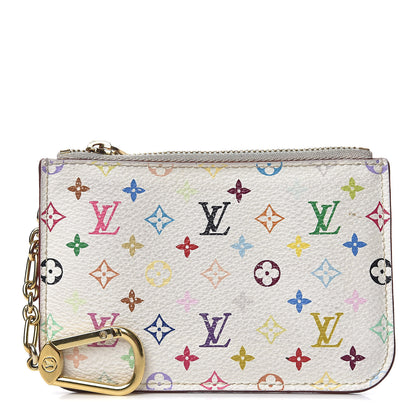 Louis Vuitton Monogram Multicolor Key Pouch White Litchi 1 of 15