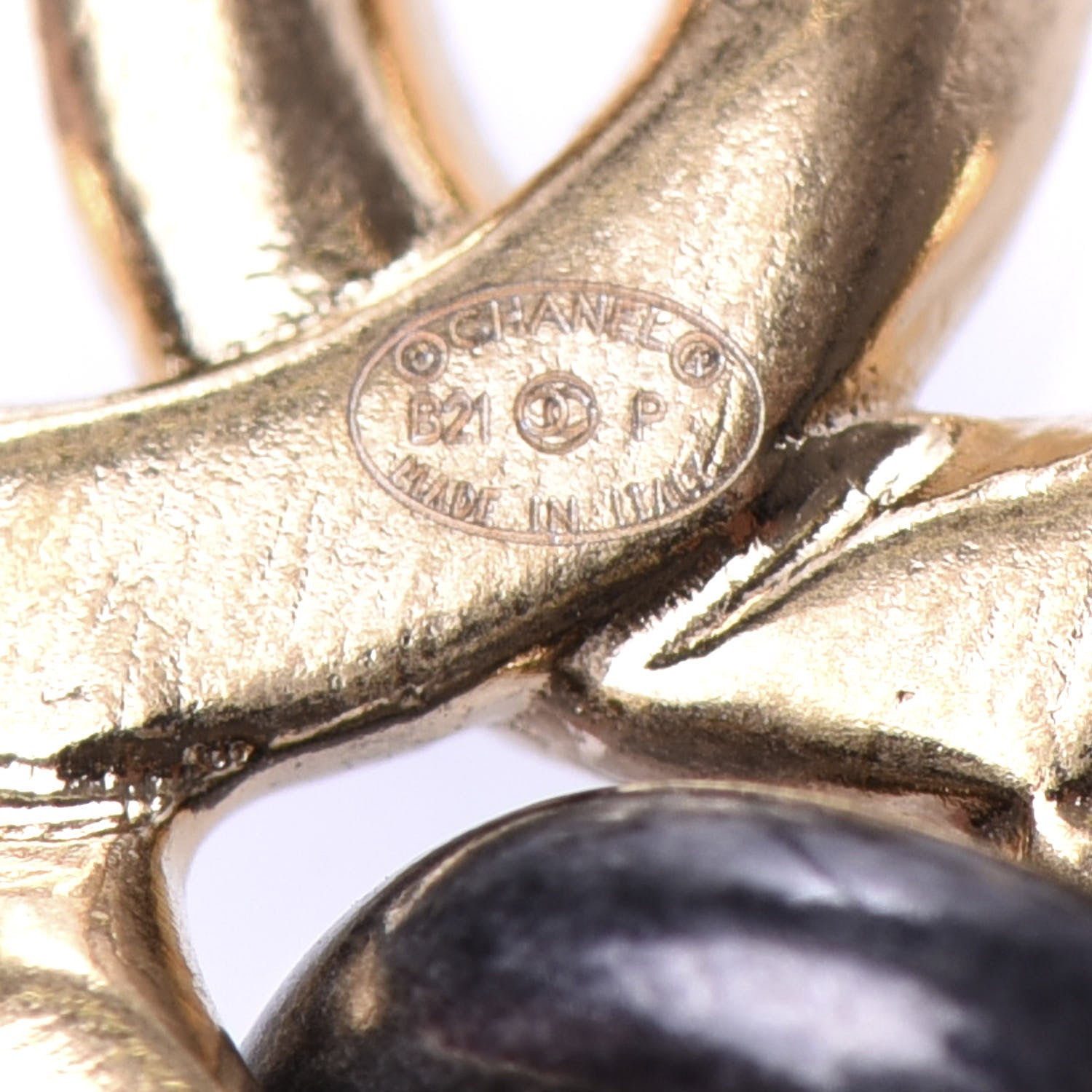 Chanel CC Chain Drop Earrings Gold Ruthenium 4 of 5