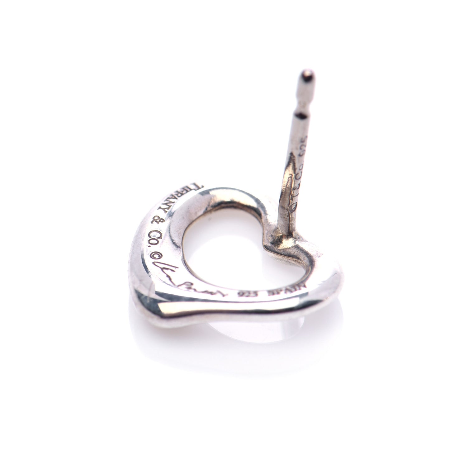 Sterling Silver 11mm Elsa Peretti Open Heart Earrings