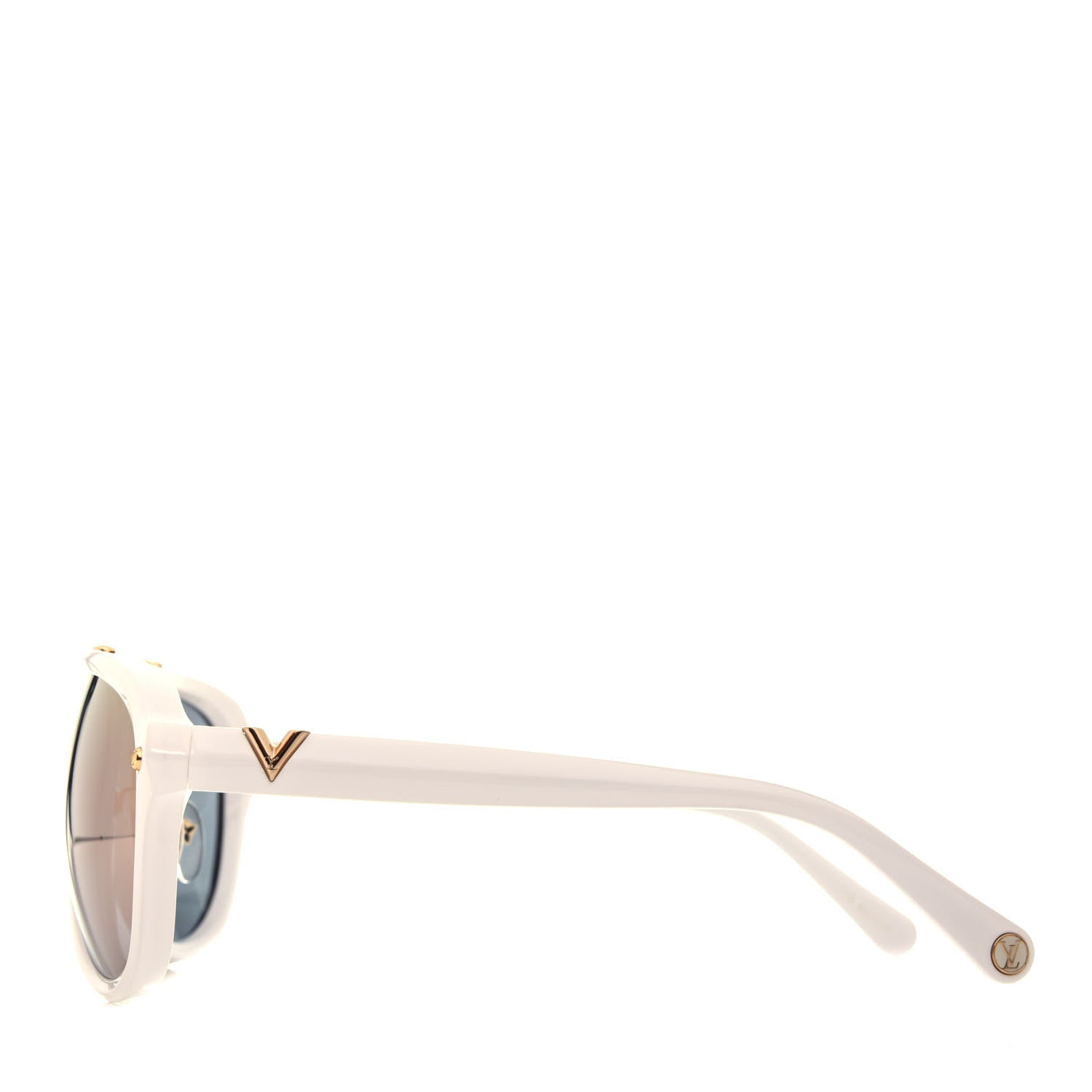 Louis Vuitton Acetate Aviator Serpico Studded Sunglasses Z2357W White 3 of 9