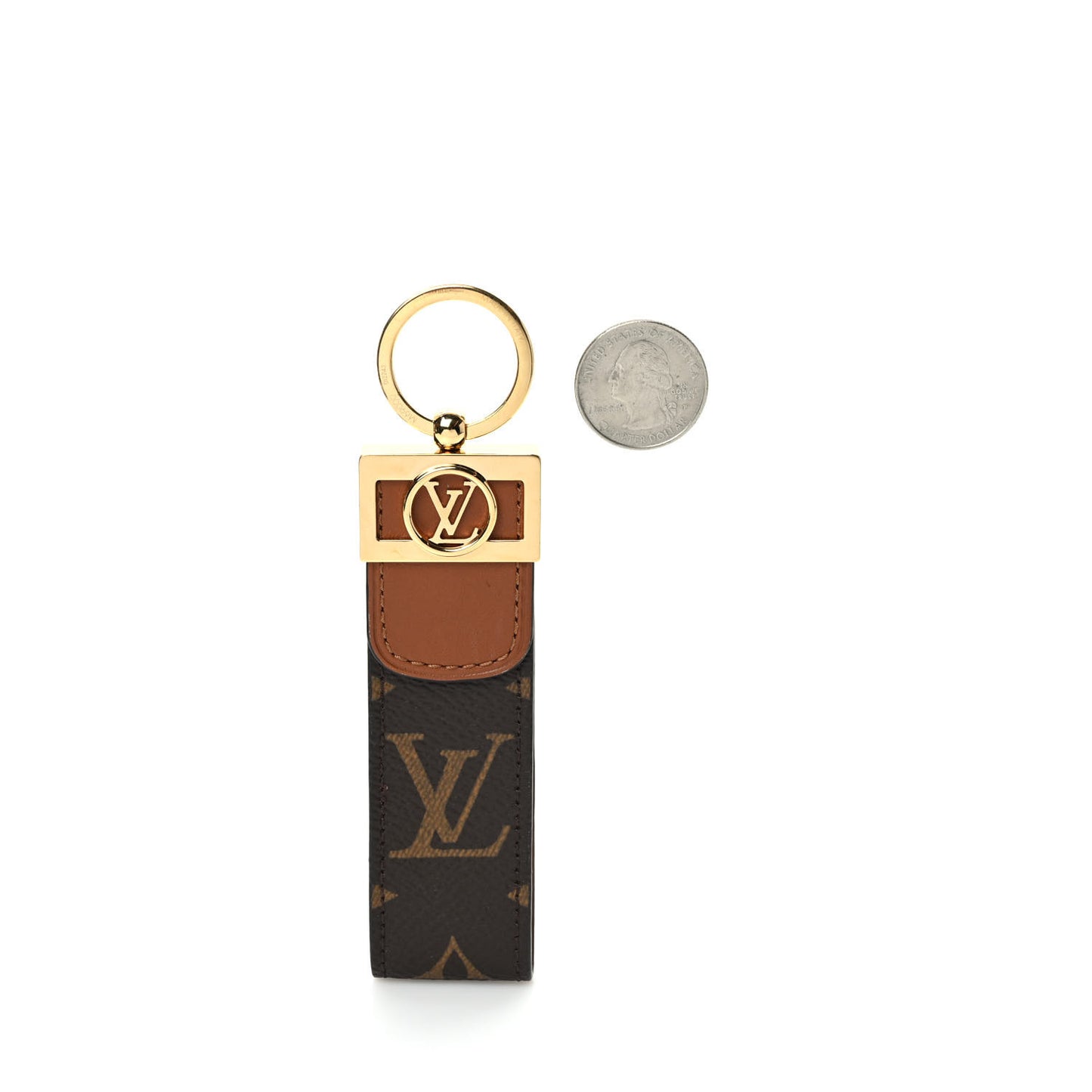 Monogram Dauphine Dragonne Bag Charm Key Holder Brown