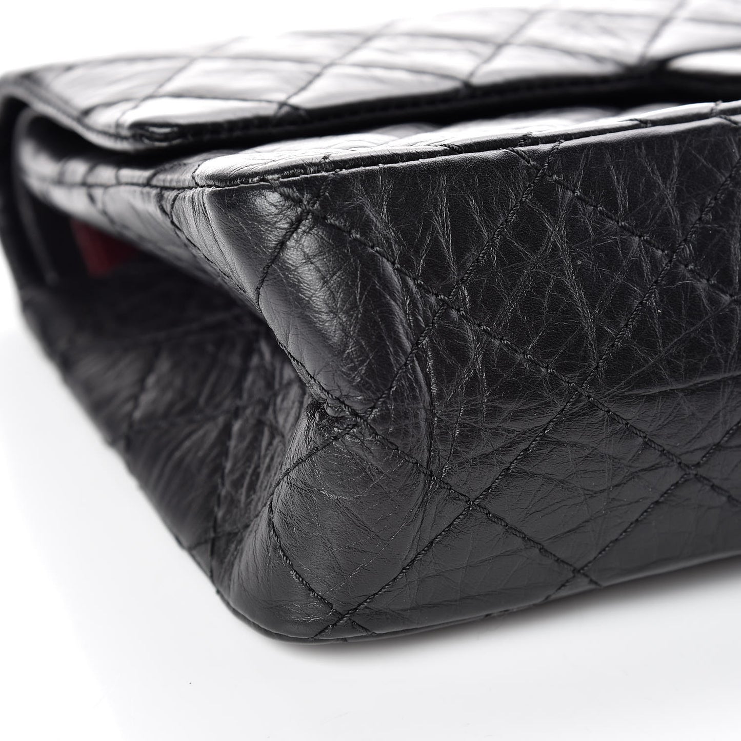 Aged Calfskin Quilted 2.55 Reissue 225 Flap Black