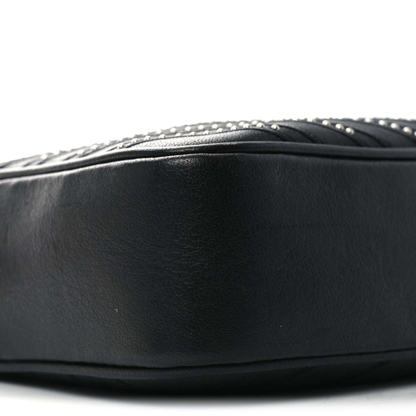 Calfskin Studded Matelasse Monogram Lou Camera Bag Black