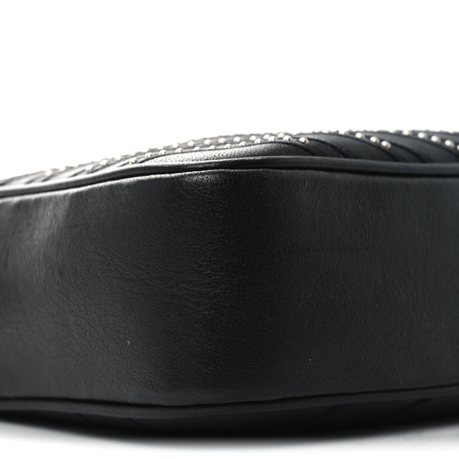 Saint Laurent Calfskin Studded Matelasse Monogram Lou Camera Bag Black 9 of 10