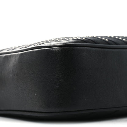 Saint Laurent Calfskin Studded Matelasse Monogram Lou Camera Bag Black 9 of 10