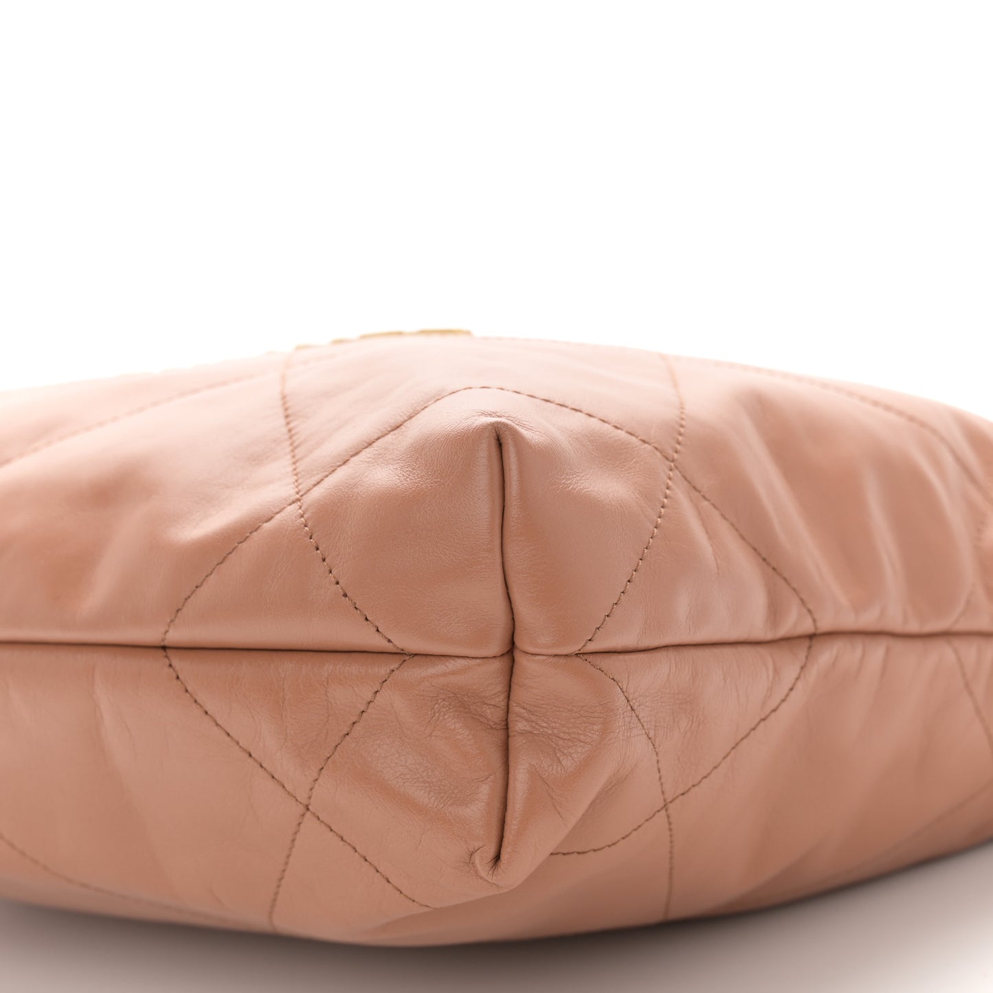 Shiny Calfskin Quilted Small Chanel 22 Camel