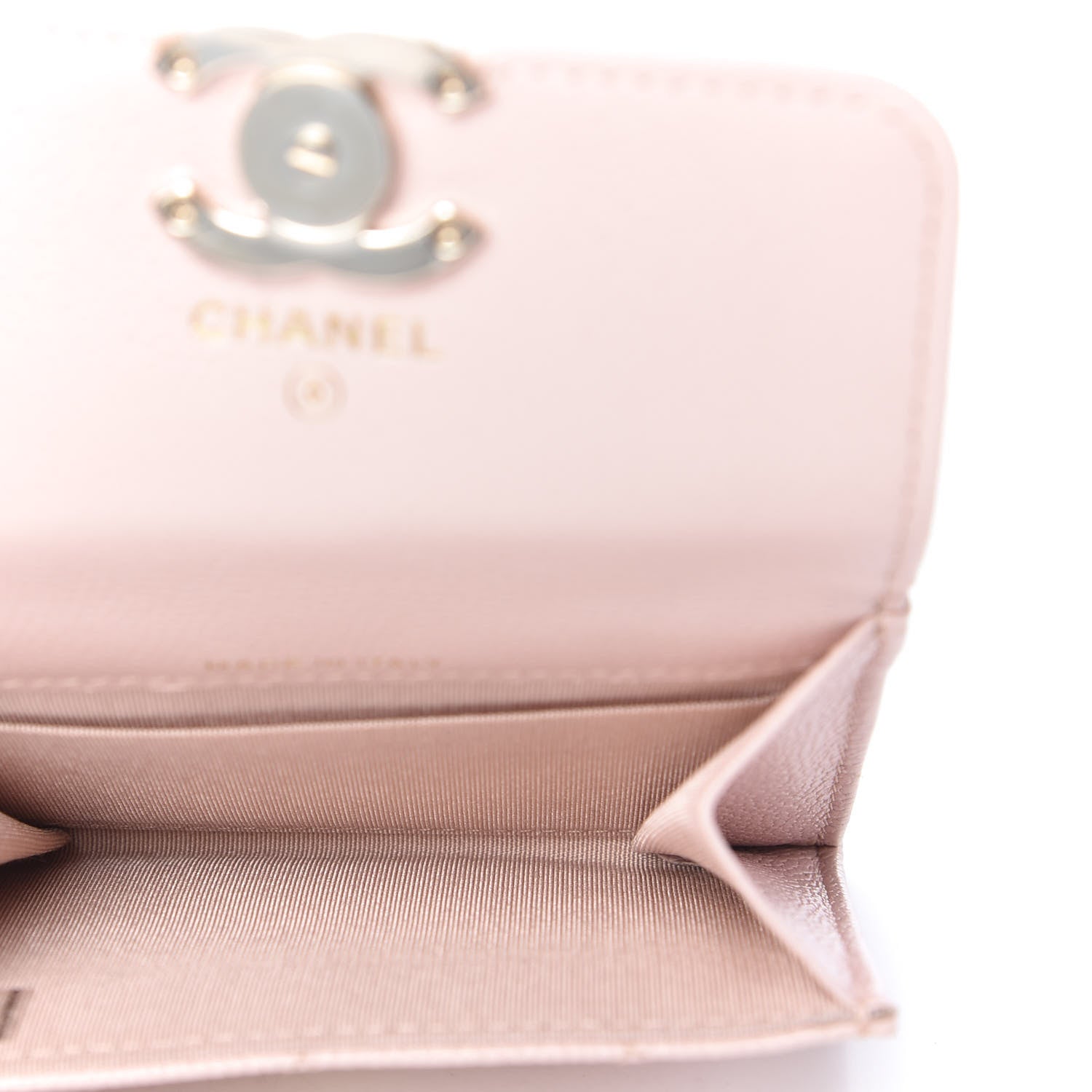 Chanel Caviar Quilted Card Holder On Chain Light Pink 5 of 10
