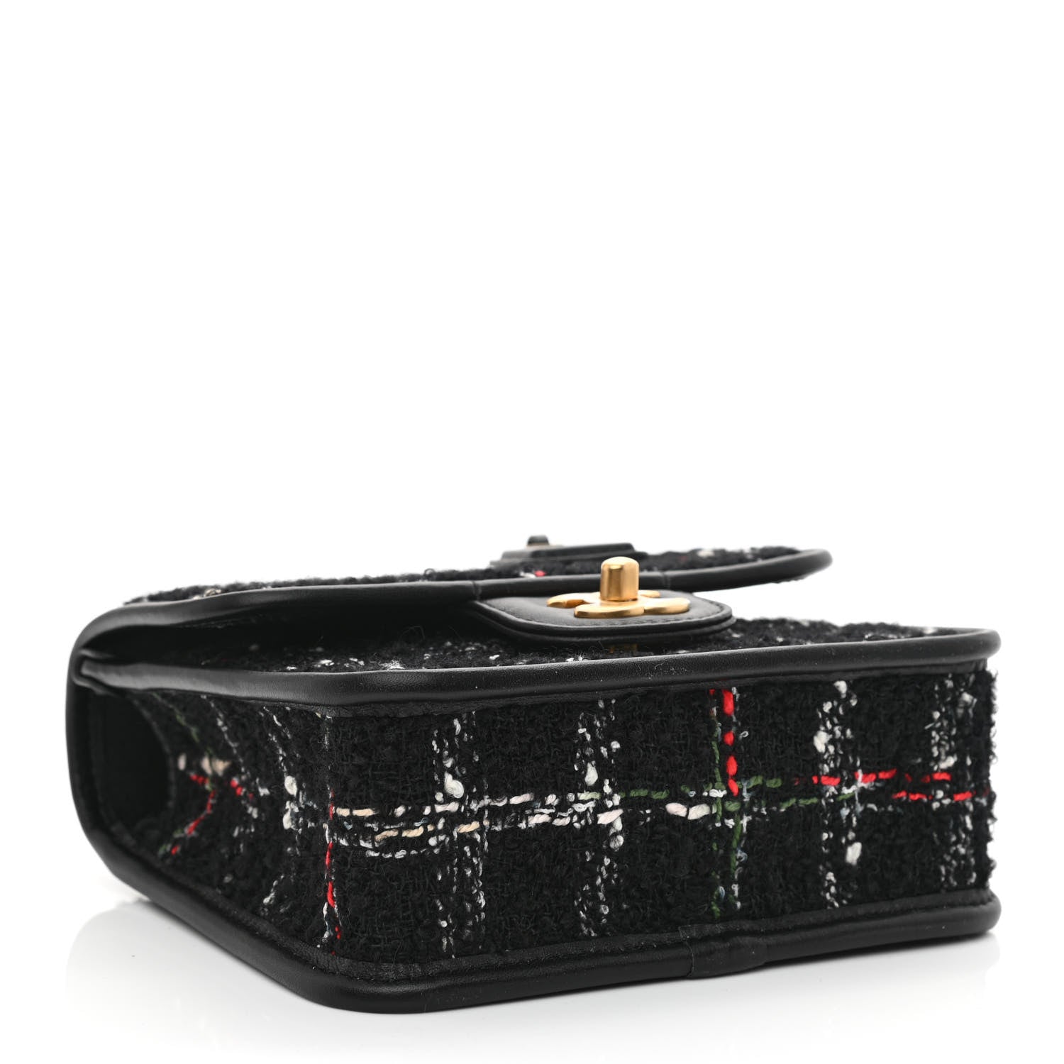 Chanel Tweed School Memory Mini Top Handle Flap Black White 3 of 9