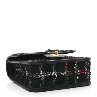Chanel Tweed School Memory Mini Top Handle Flap Black White 3 of 9