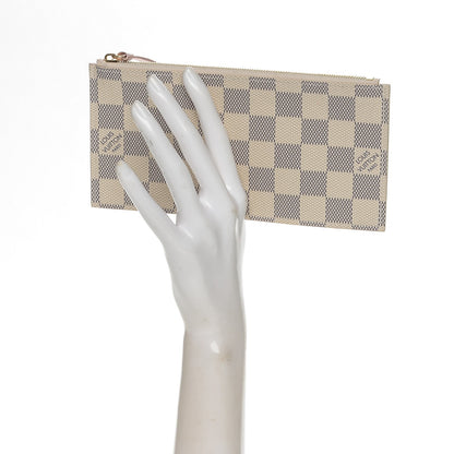 Louis Vuitton Damier Azur Felicie Chain Wallet Zippered Insert Rose Ballerine 2 of 6
